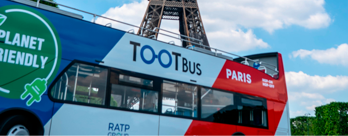 Ingresso de 02 dias (diurno e noturno) no ônibus panorâmico TooT Bus Paris (Hop-on Hop-off)